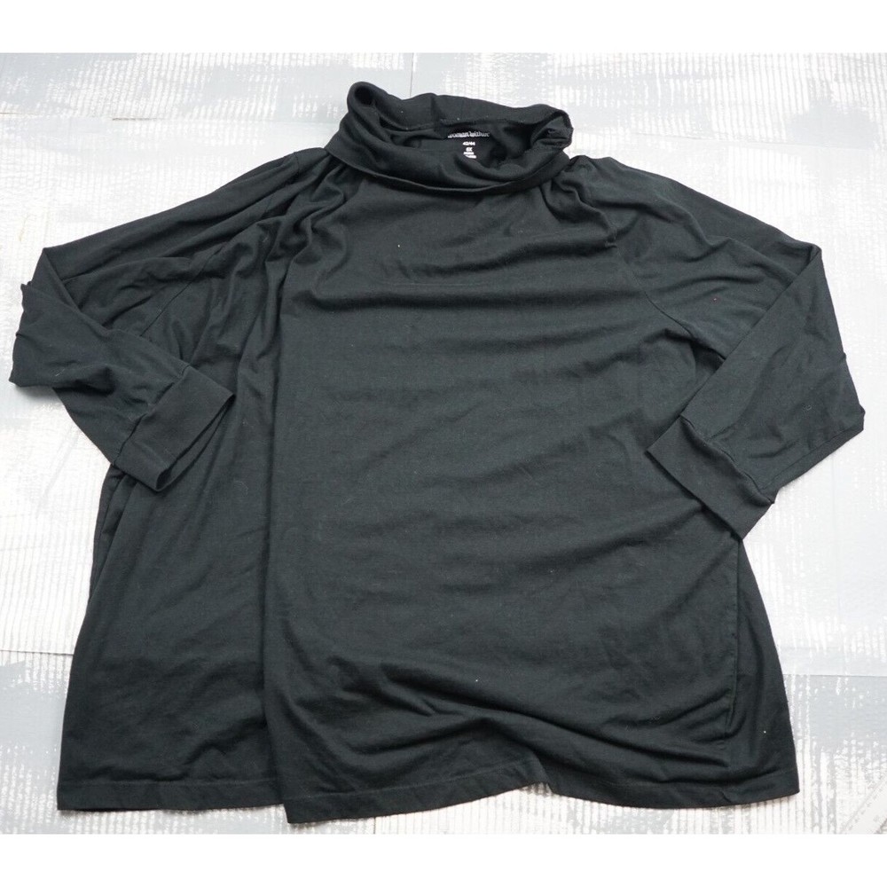 Woman Within Shirt womens 6X black turtleneck long sleeve relaxed fit stretch